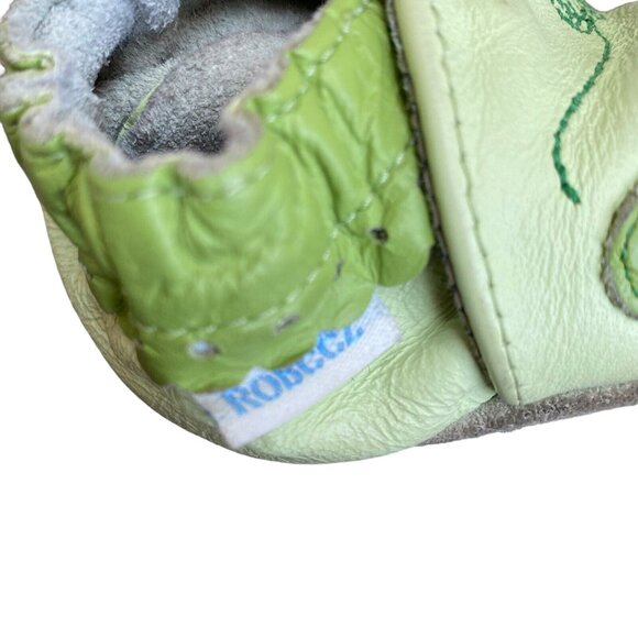 Robeez Soft Soles Size 6-12 months Leather Shoes Slippers Unisex Peas in Pod - Picture 4 of 6